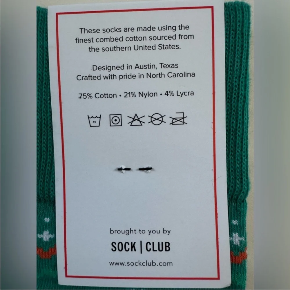NEW Sock Club Socks NWT Aqua Orange White Cotton Dress Socks Crew